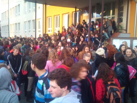 Protest na podporu štrajku učiteľov